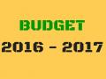 BUDGET 2016 - 2017 BUDGET 2016 - 2017
